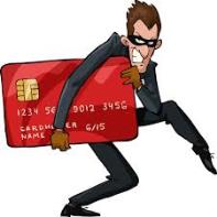 Thief holding credit card
