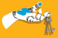 Robotic hand holding keys